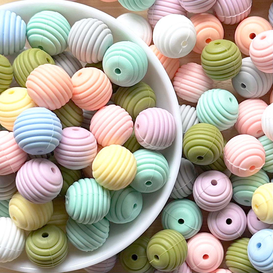 New Mix 15mm Spiral Silicone Beads