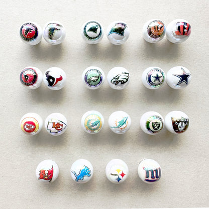 16mm UV Football Team Gumball Acrylic Beads