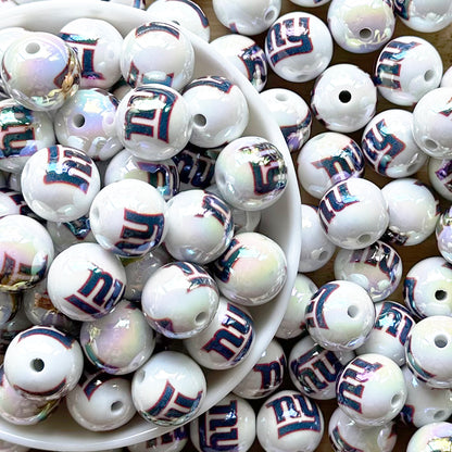 16mm UV Football Team Gumball Acrylic Beads