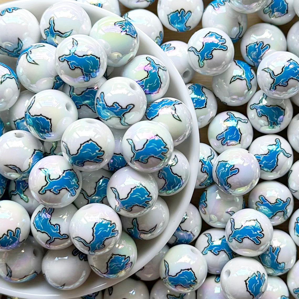 16mm UV Football Team Gumball Acrylic Beads