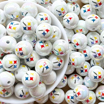 16mm UV Football Team Gumball Acrylic Beads