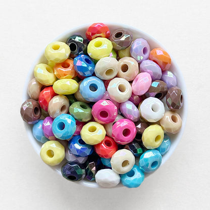 15mm Colorful Acrylic Faceted Spacer Beads