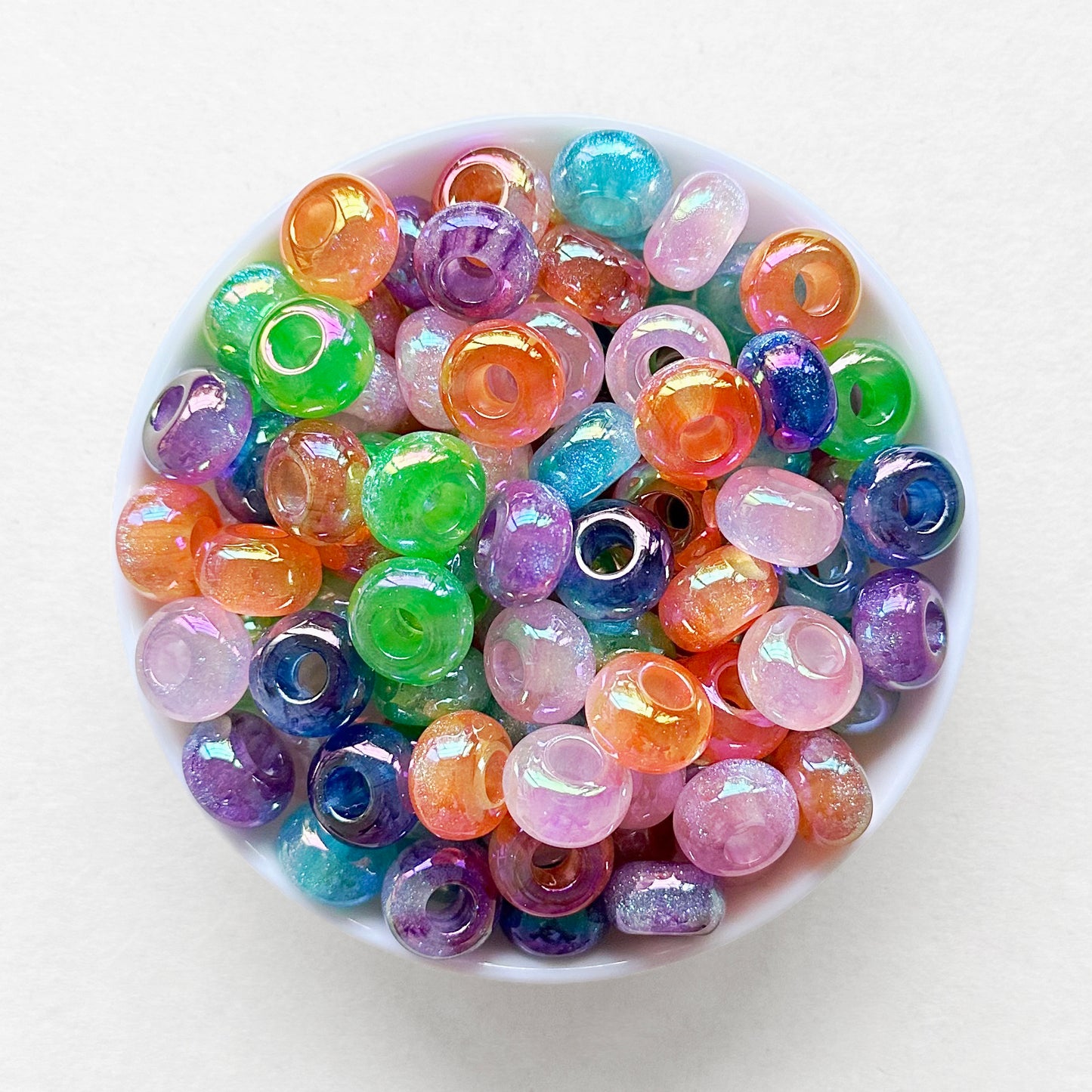 14mm Galaxy Abacus Spacer Beads,Shimmer Beads,Acrylic Beads