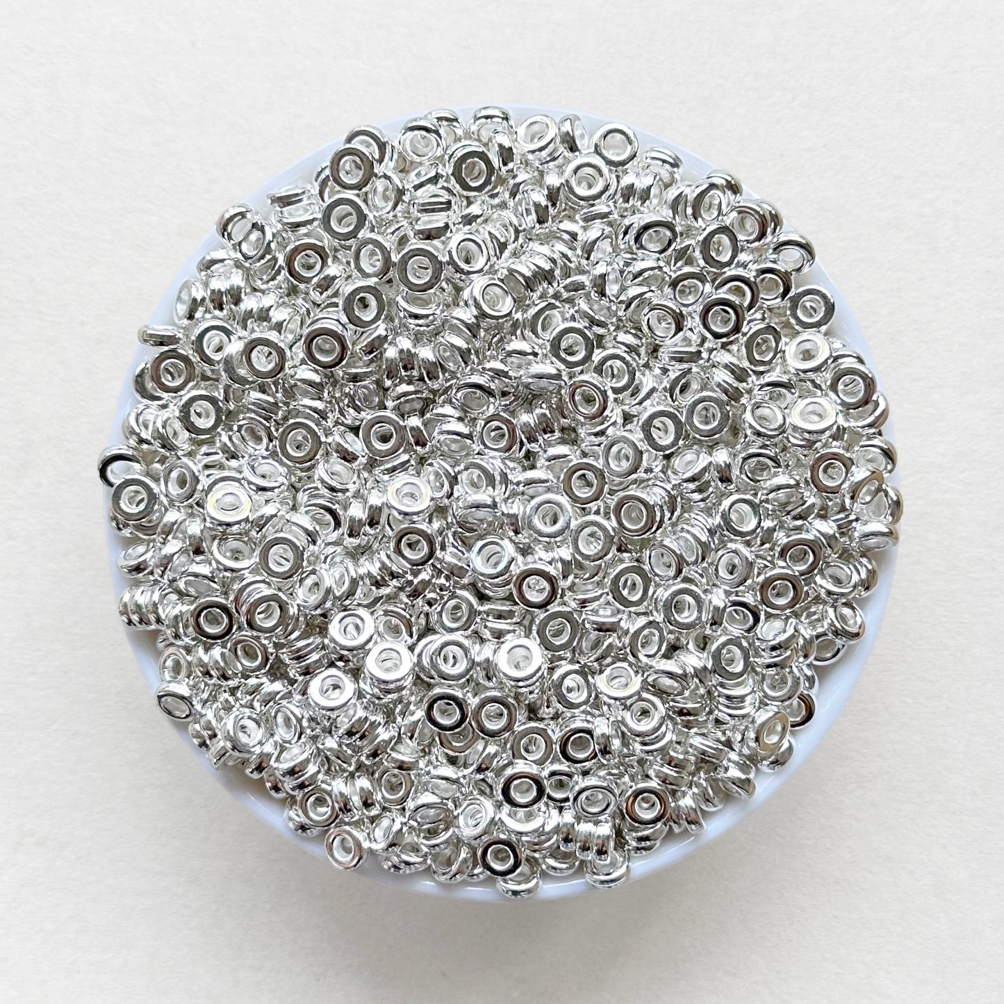 6mm Gold,Silver,Rose Gold Flat Disc Spacers,CCB Plastic Spacers Beads