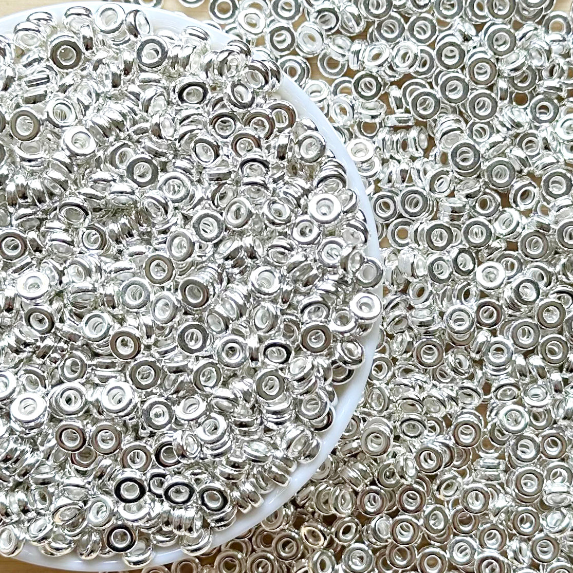 6mm Gold,Silver,Rose Gold Flat Disc Spacers,CCB Plastic Spacers Beads