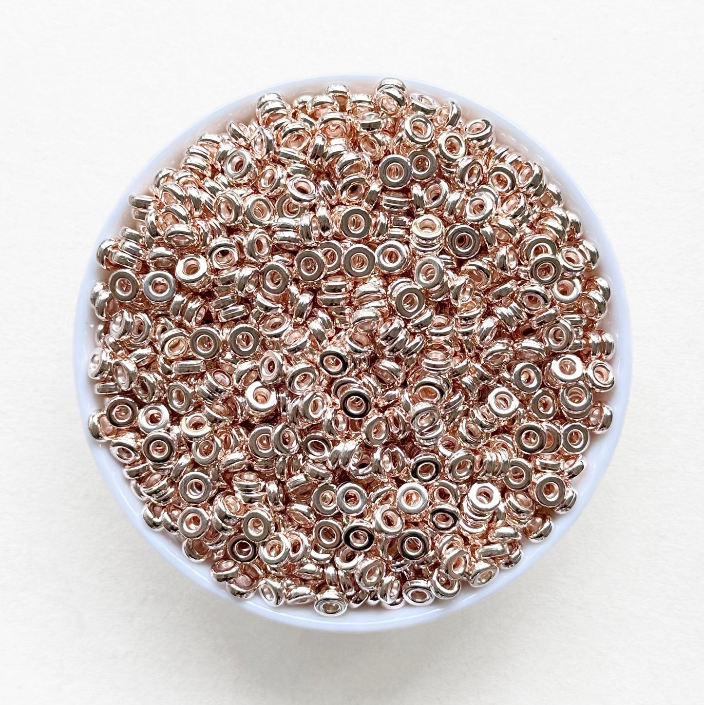 6mm Gold,Silver,Rose Gold Flat Disc Spacers,CCB Plastic Spacers Beads