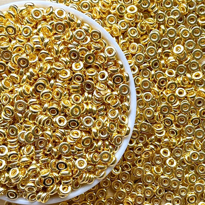 6mm Gold,Silver,Rose Gold Flat Disc Spacers,CCB Plastic Spacers Beads