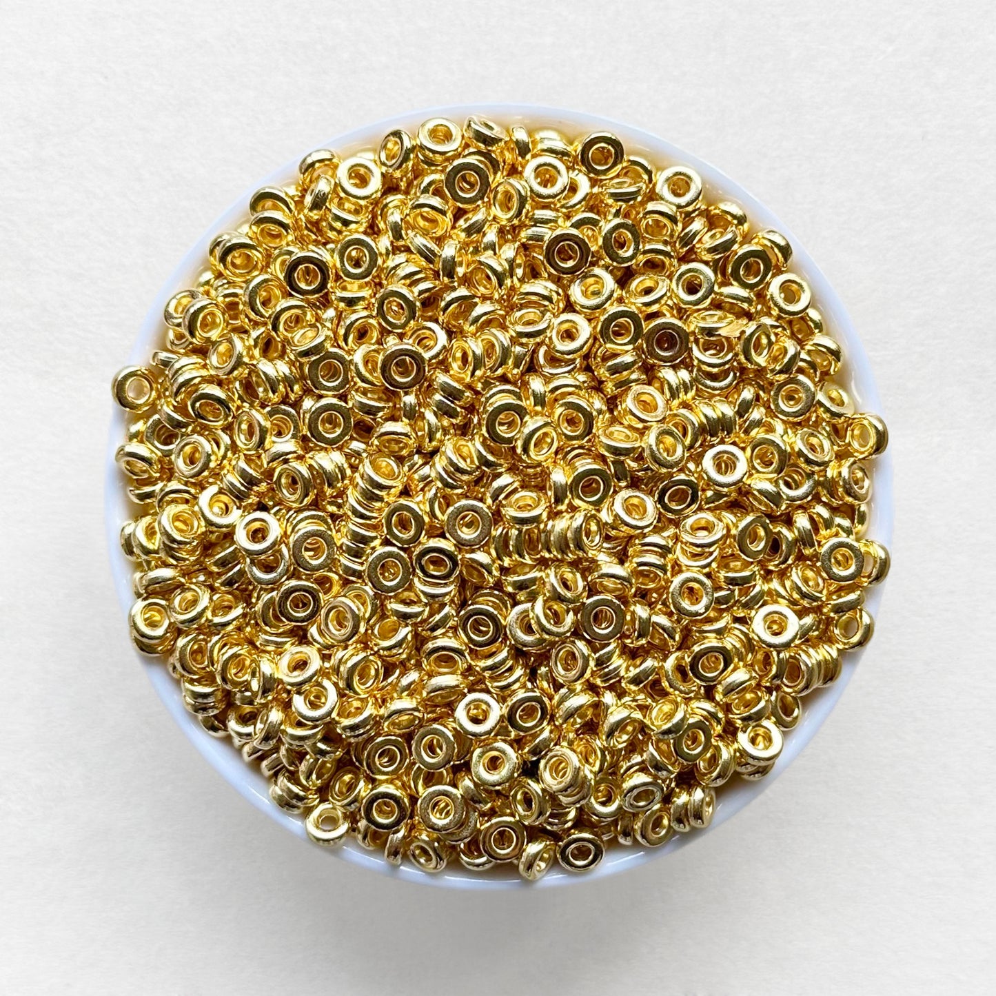 6mm Gold,Silver,Rose Gold Flat Disc Spacers,CCB Plastic Spacers Beads