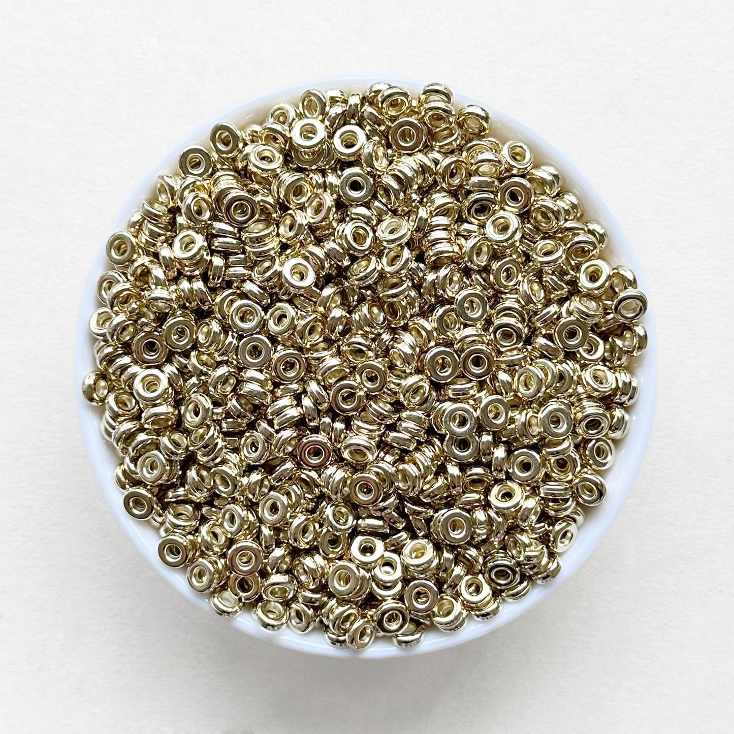 6mm Gold,Silver,Rose Gold Flat Disc Spacers,CCB Plastic Spacers Beads