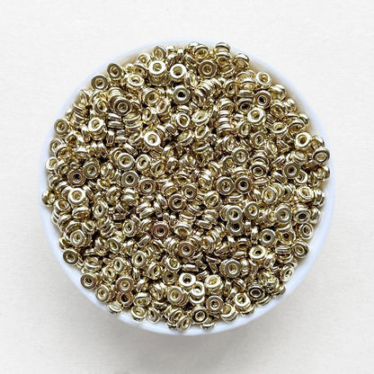 6mm Gold,Silver,Rose Gold Flat Disc Spacers,CCB Plastic Spacers Beads