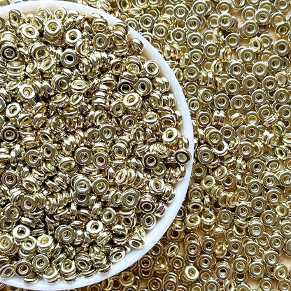 6mm Gold,Silver,Rose Gold Flat Disc Spacers,CCB Plastic Spacers Beads