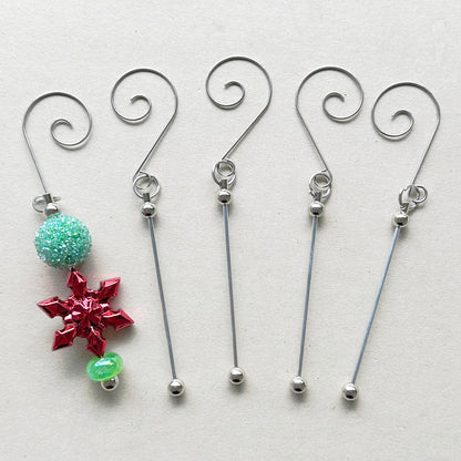 Beadable Blank Christmas Tree Hooks,Ornament Hooks