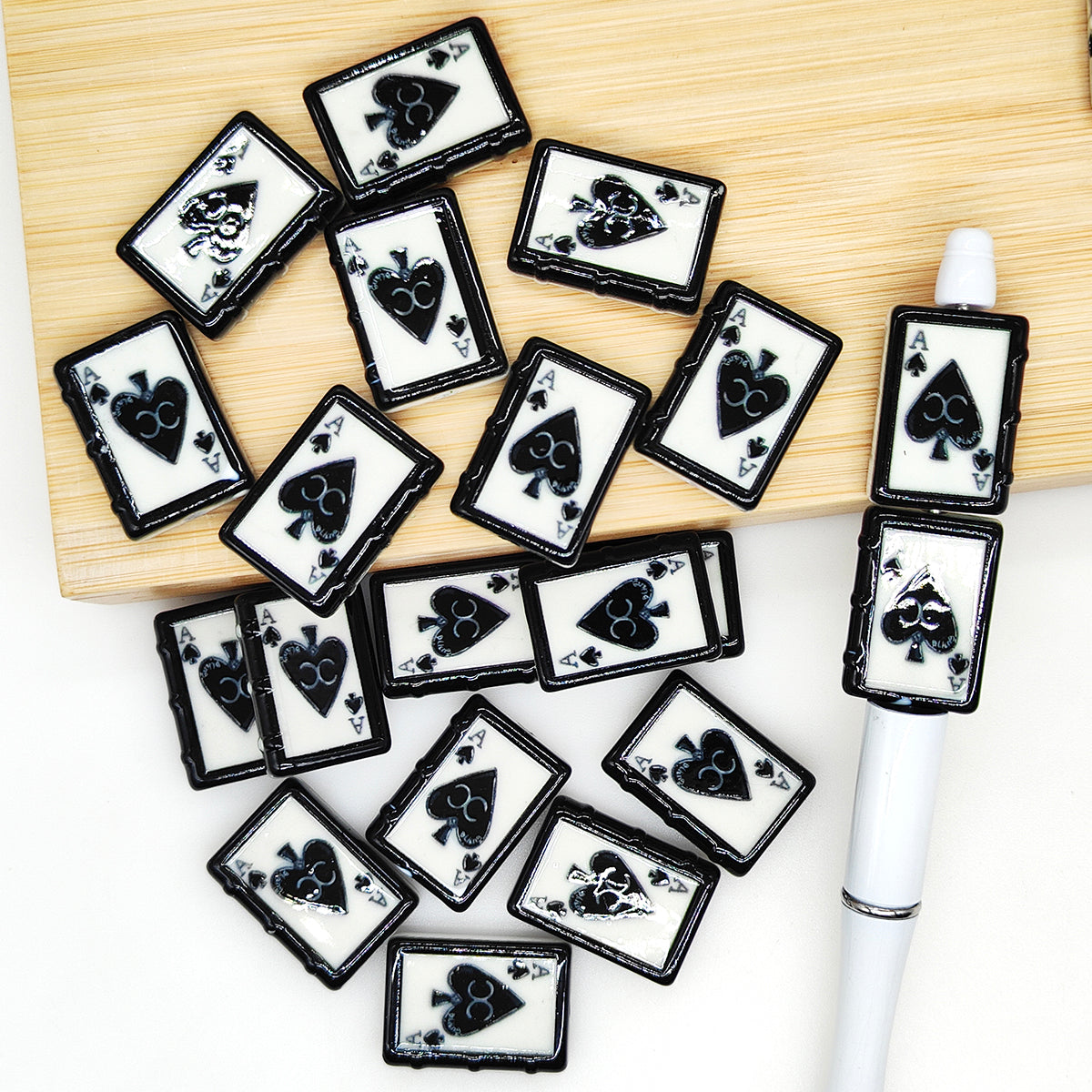 Rectangle Poker Beads,UV Acrylic Beads,Poker Jewelry Beads