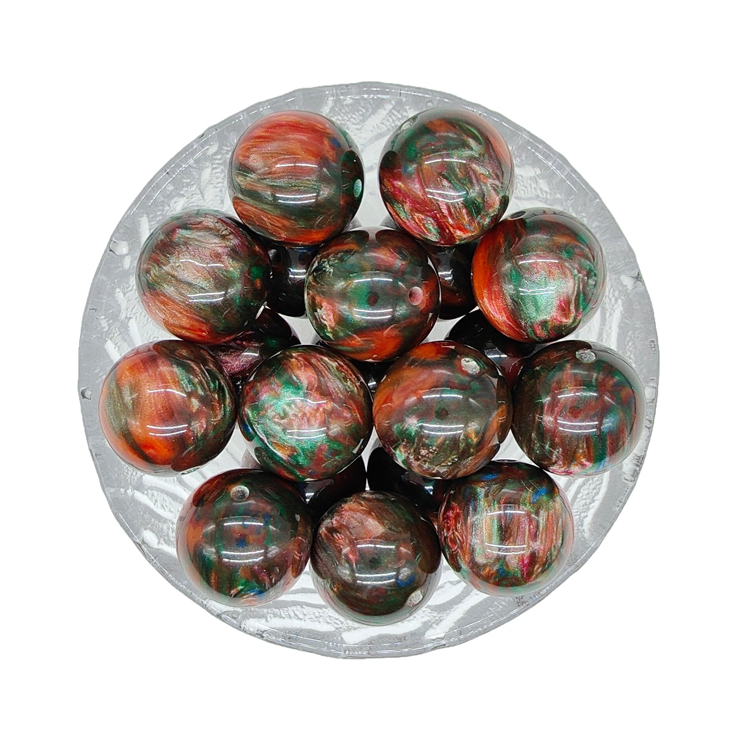 20mm Red Green Jelly Chunky Bubblegum Acrylic Beads