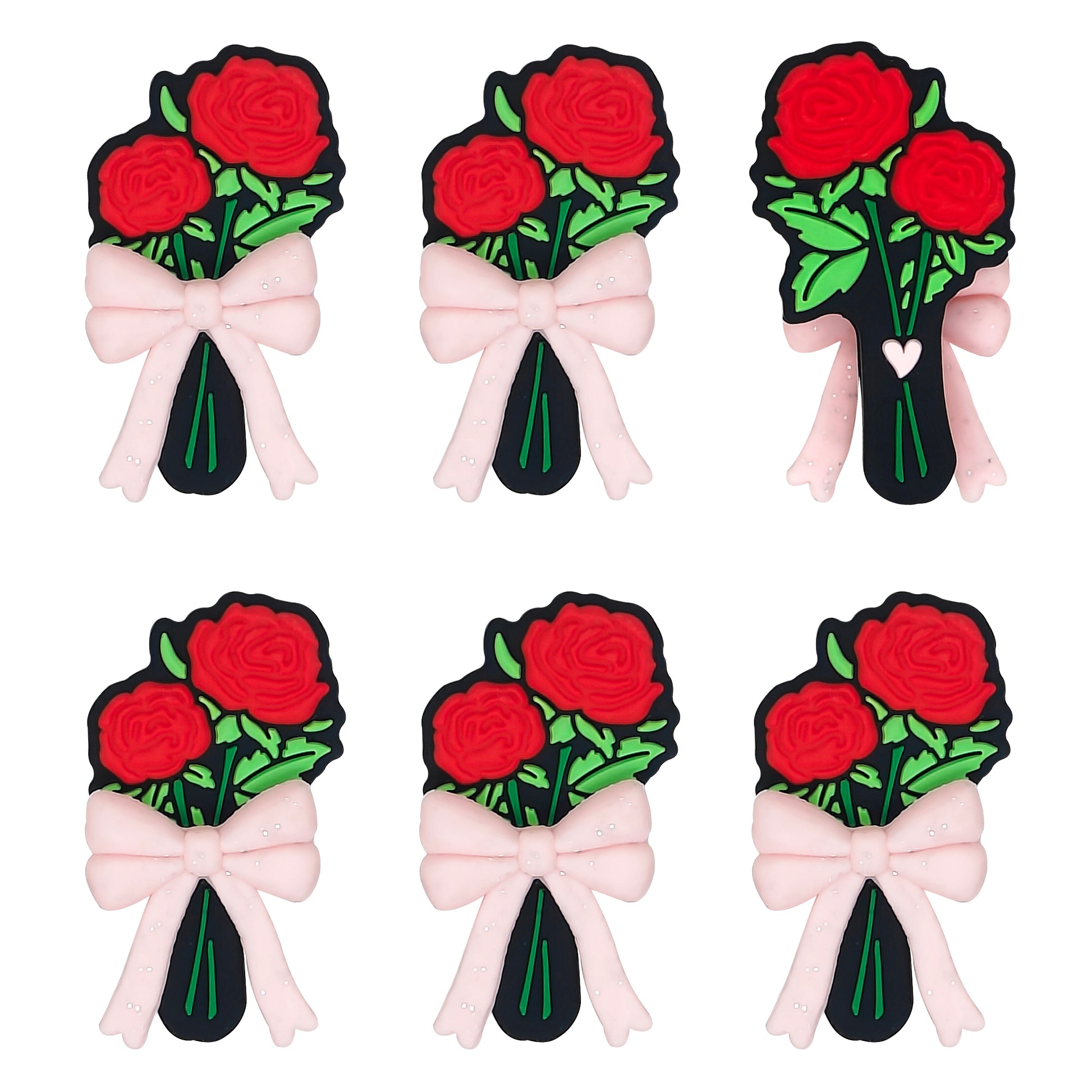 Red Rose Bouquet Bow Focal