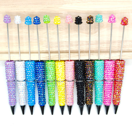 Rhinestone Pen 12 Colors Assorted,Beadable Blank-Add your own Beads