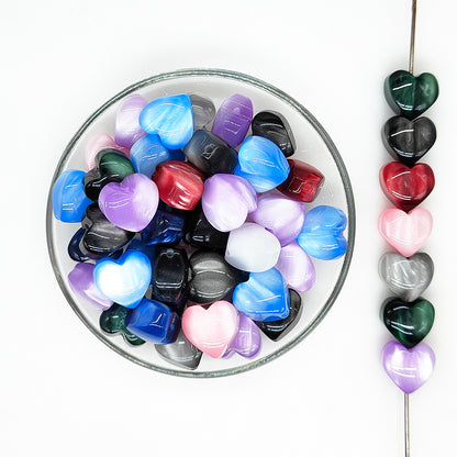 Shimmer Heart Beads,Acrylic Beads,Chunky Resin Beads