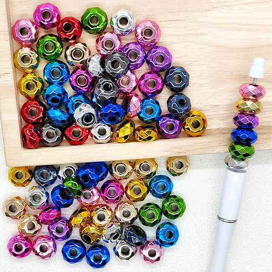 Shiny Metallic Faceted Spacer Beads Assorted Color