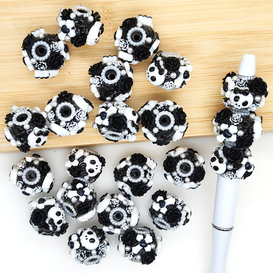 Skull Bowknot Rose Flower Acrylic Beads,Ghost Fancy Beads