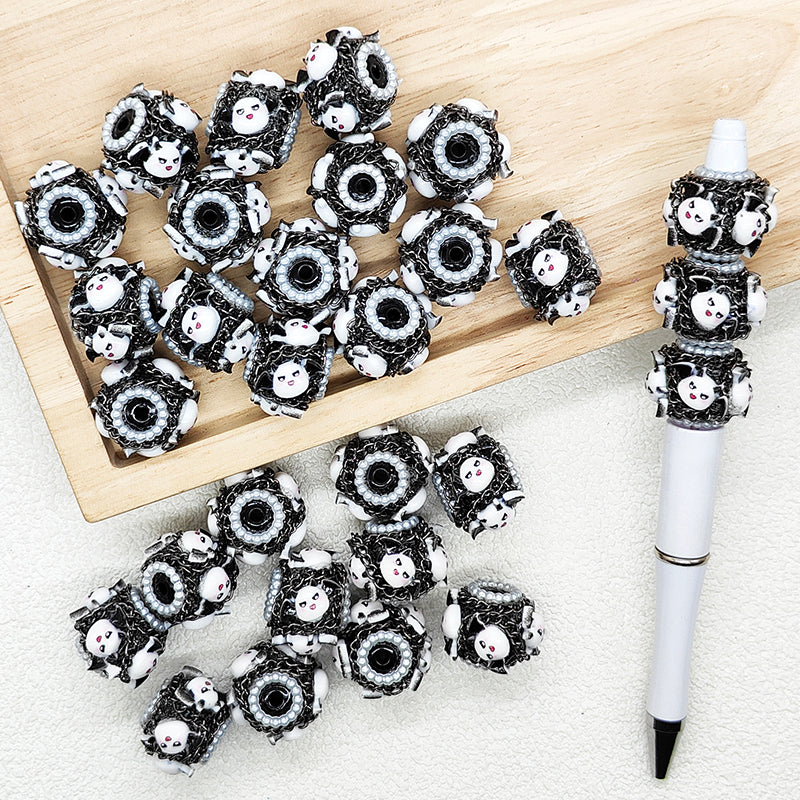 Spooky Devil Fancy Beads,Wrapped Chain Acrylic Beads