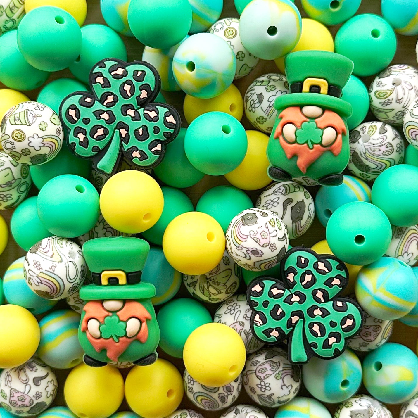 St. Patricks Day Focal Beads,Assorted Beads,Silicone Beads Loose