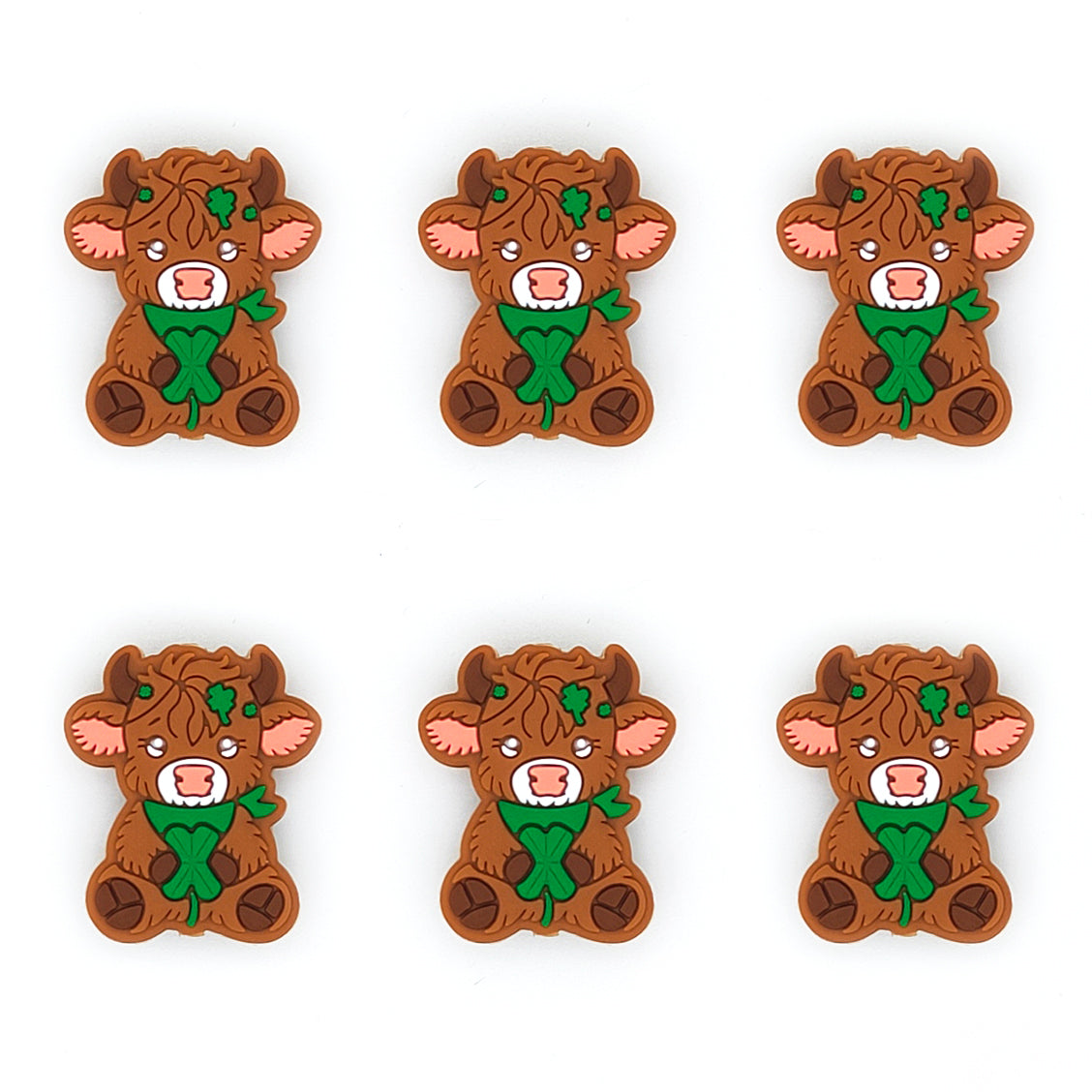 St Patrick's Highland Cow Silicone Focal Bead