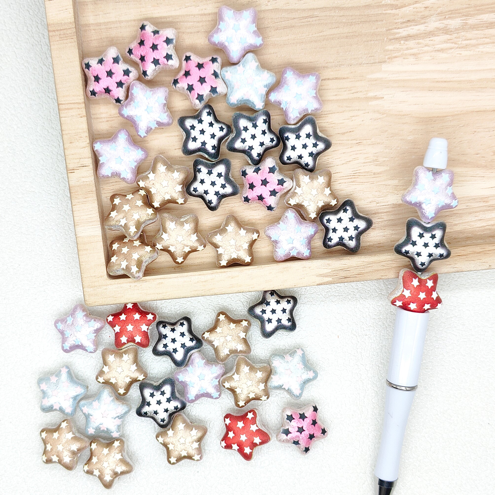 Star Shaped Loose Acrylic Beads Assorted Color – MrBiteBabyStore