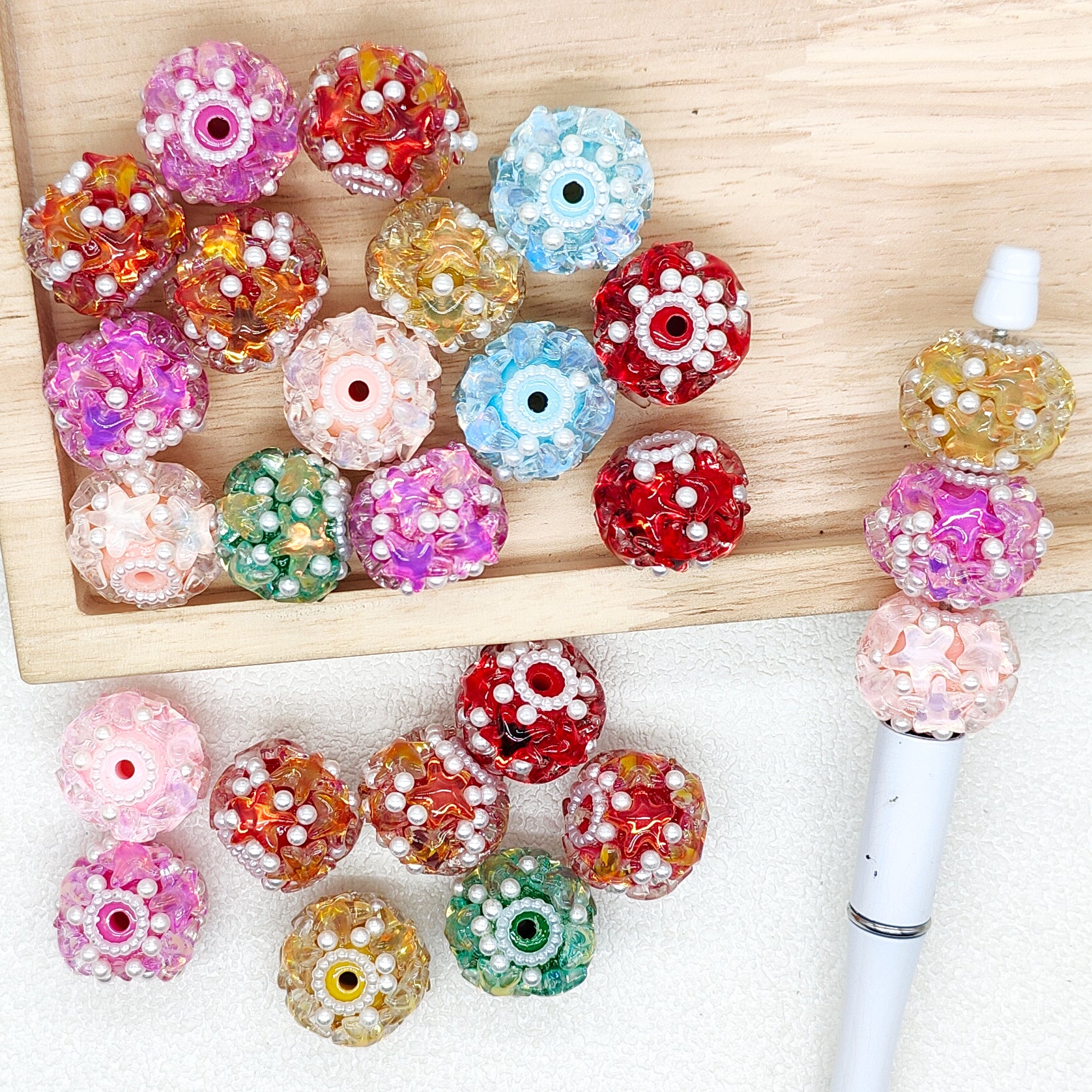 Starfish Pearl Acrylic Beads,Fancy Jewelry Beads