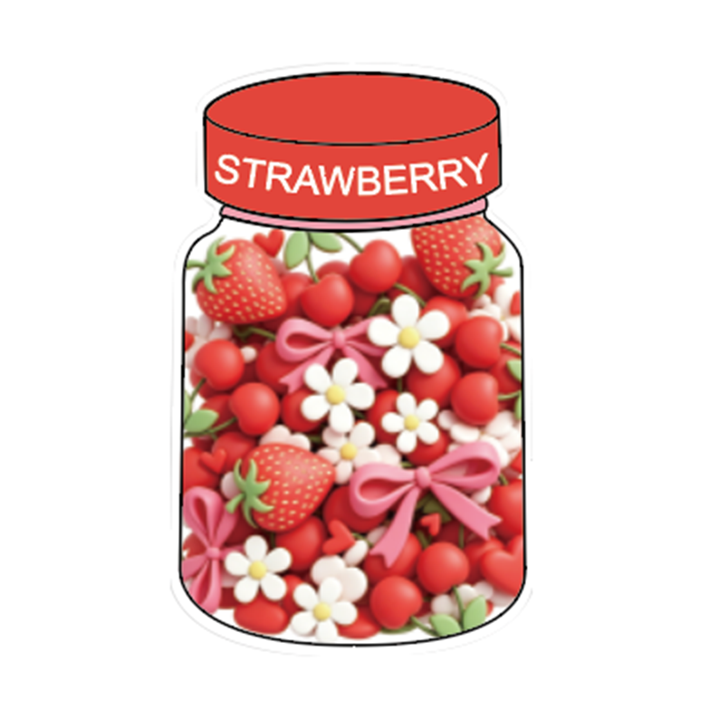 Strawberry Flower Jar Print Focal