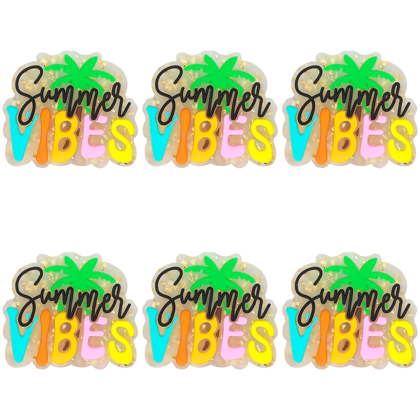 Summer Vibes Gold Flake Focal