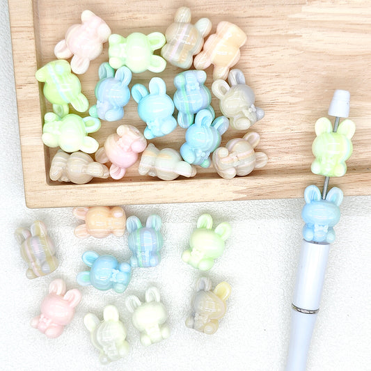 Swirl Rabbit Shape Acrylic Loose Beads,Resin Bead
