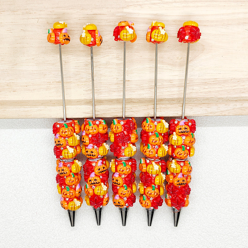 Thanksgiving Pumpkin Maple Leaf Beadable Pen