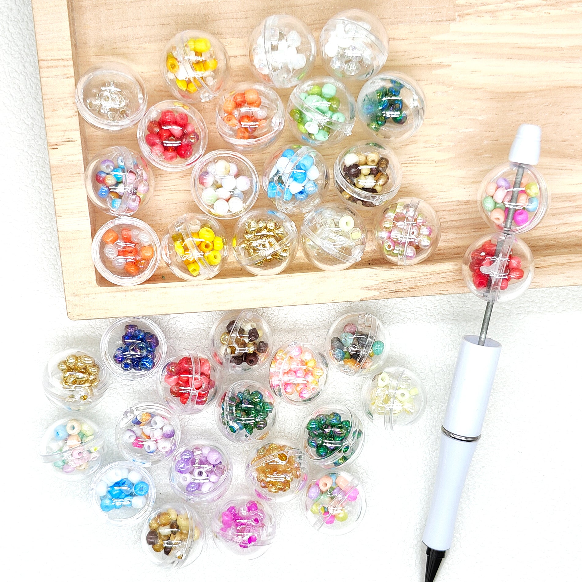 UV 20mm Shaker Bead,Acrylic Floating Rice Beads Filled in Beads