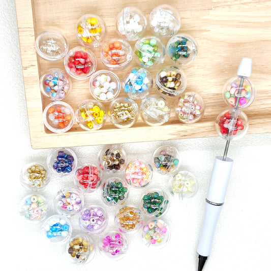 UV 20mm Shaker Bead,Acrylic Floating Rice Beads Filled in Beads