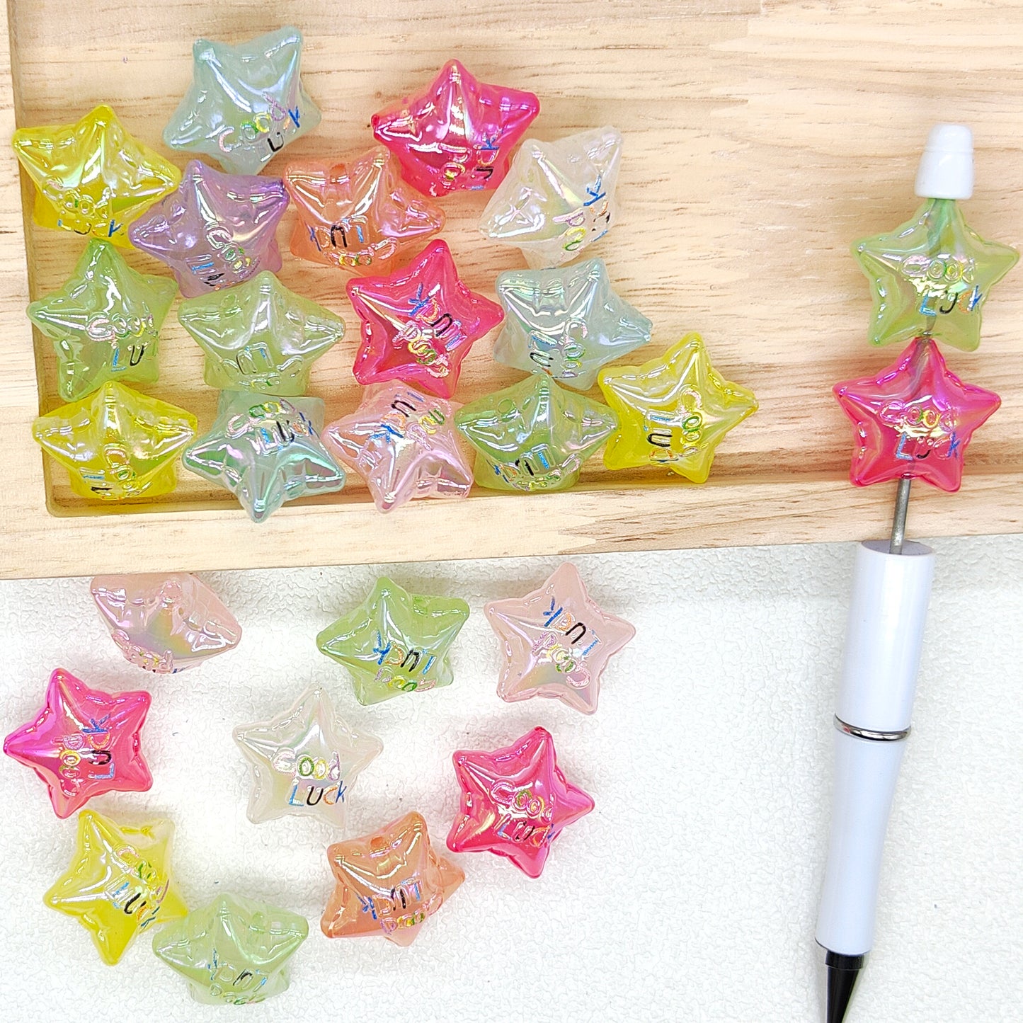 UV 3D Star Chunky Acrylic Beads,for Beaded Jewelry