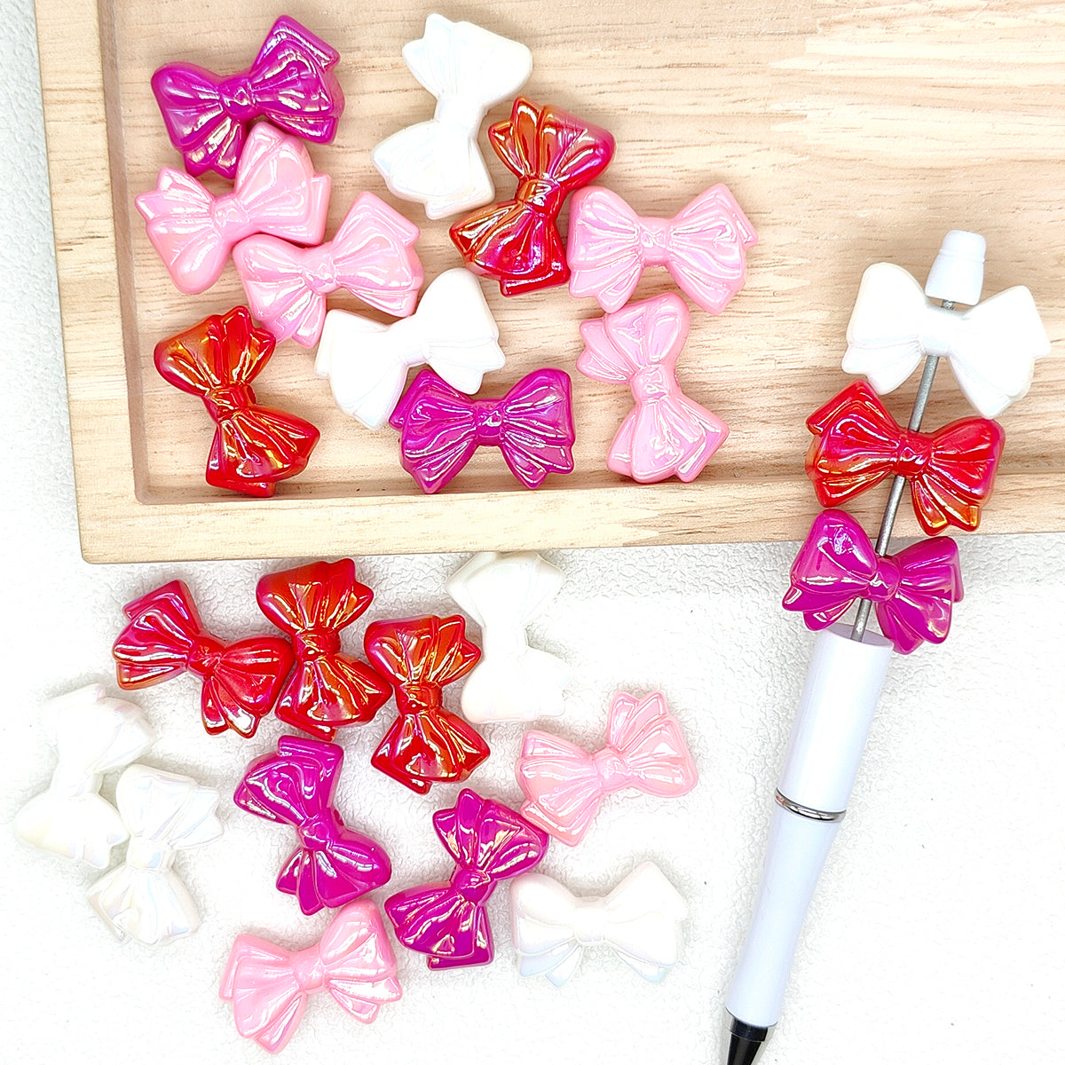 UV Bowknot Acrylic Beads for Valentines Day Gift