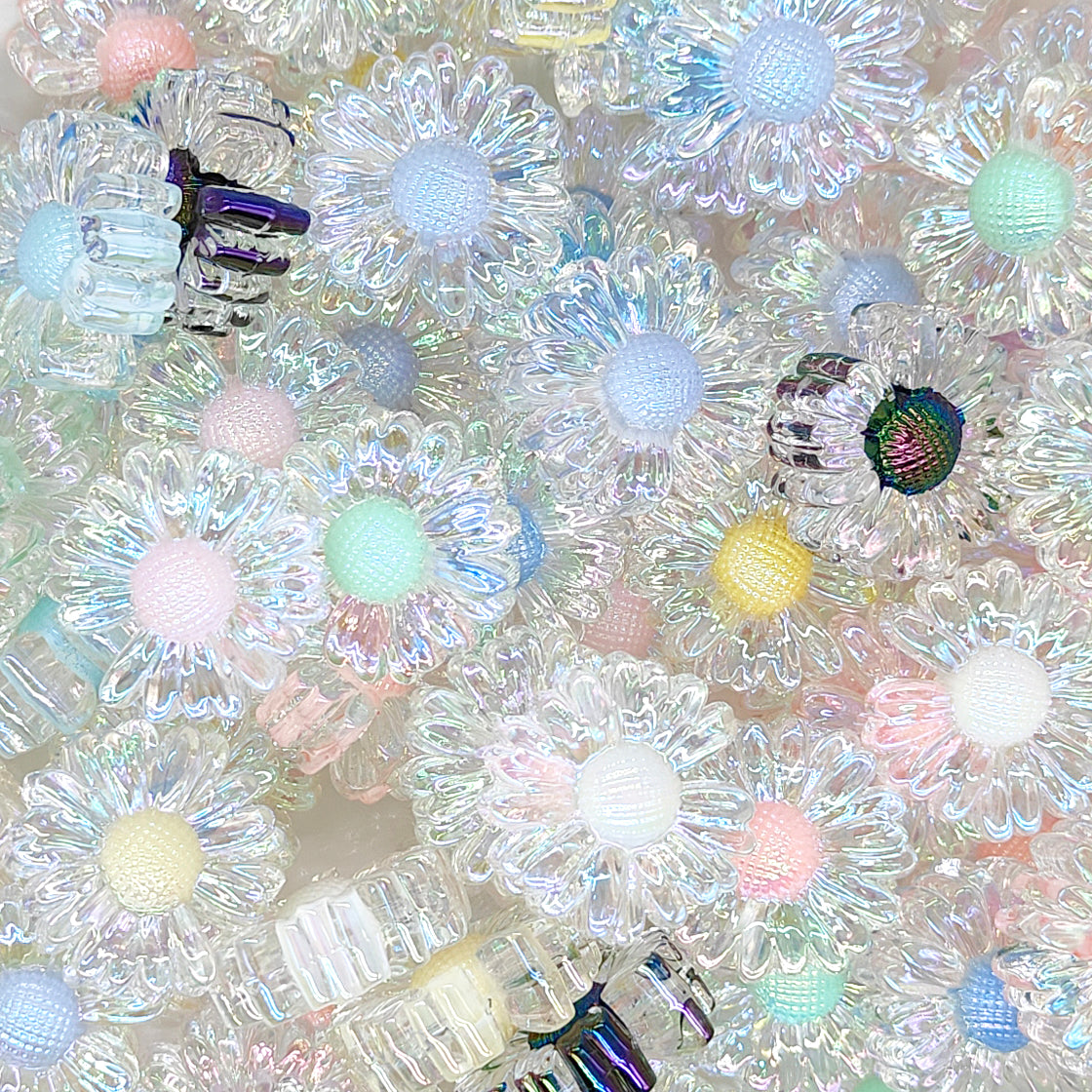 UV Chrysanthemum Clear Acrylic Beads,Flower Acrylic Beads