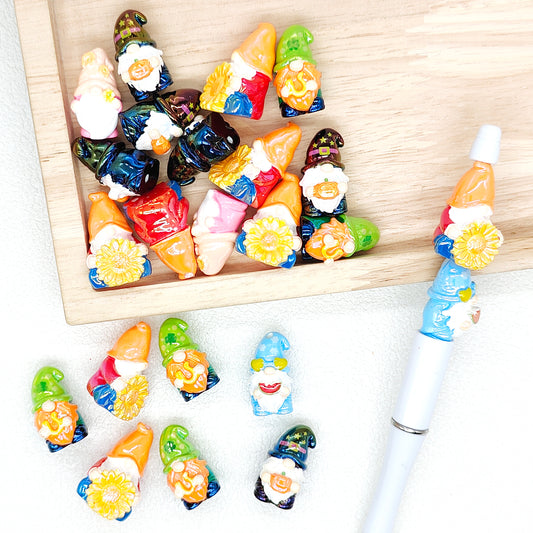 UV Gnome Acrylic Beads,Assorted Style Resin Beads DIY Pen