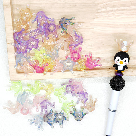 UV Transparent Crown Acrylic Bead,DIY Pen,Spacer Beads