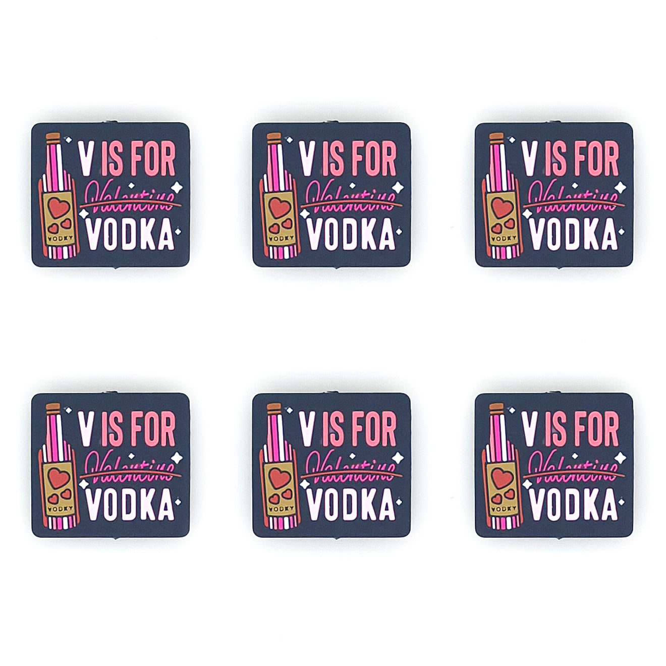 V Is For Valentine Vodka Silicone Focal Beads