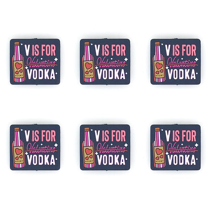V Is For Valentine Vodka Silicone Focal Beads