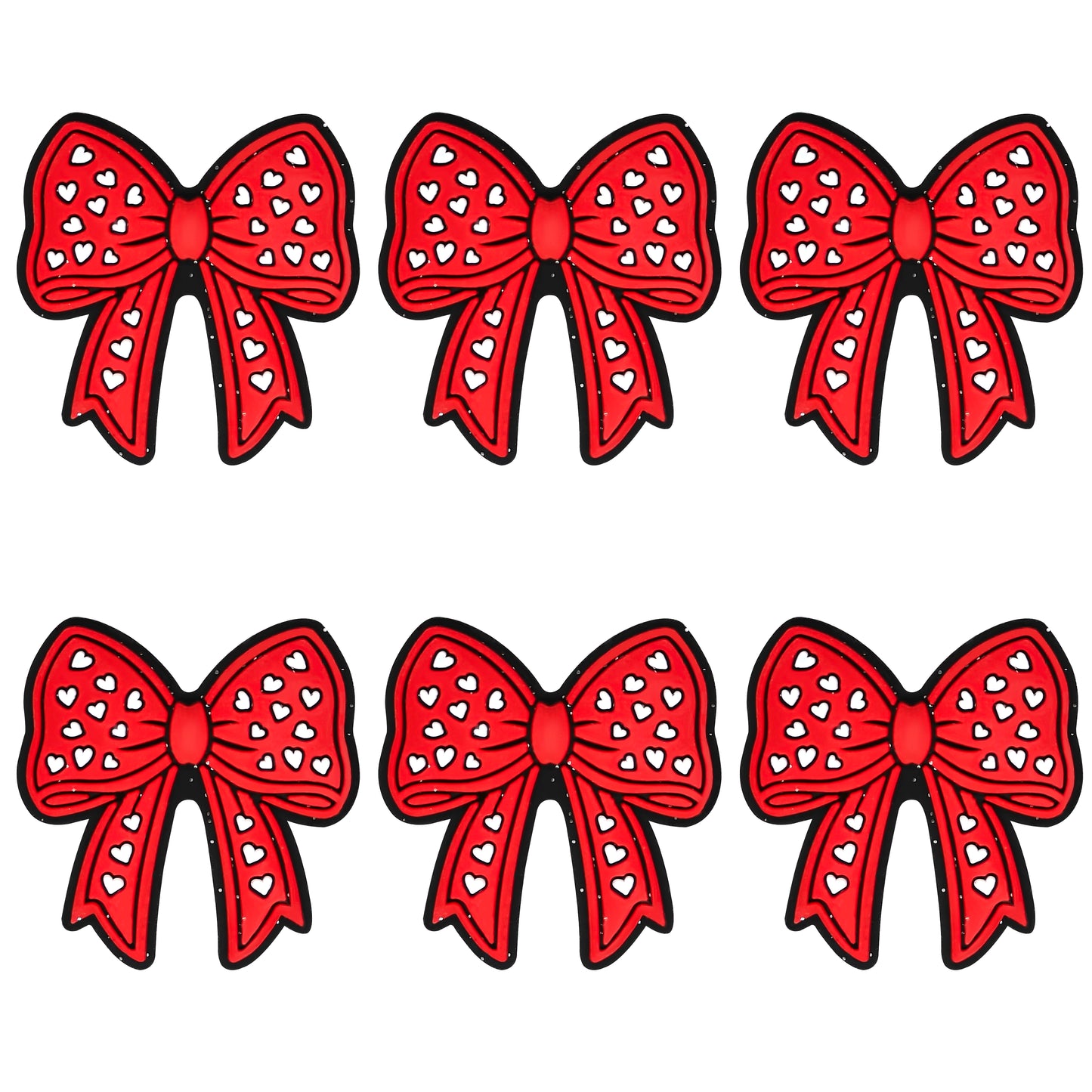 Valentines Day Bow Glitter Focal