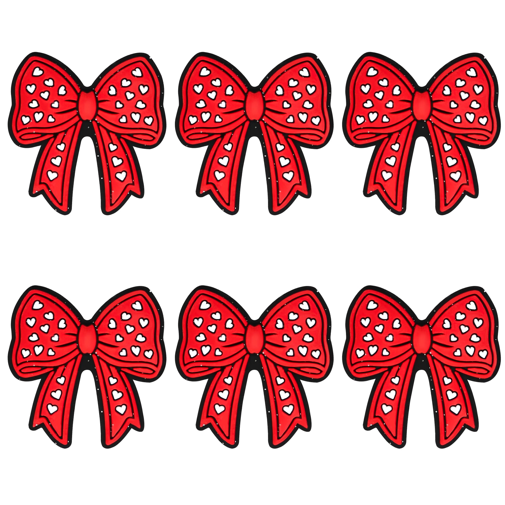 Valentines Day Bow Glitter Focal