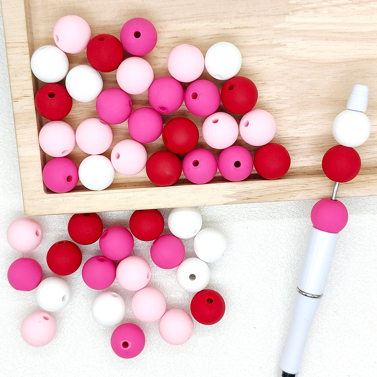 Valentines Day Mix Color 16mm Frosted Acrylic Gumball Beads