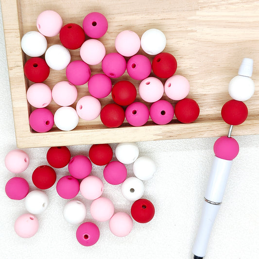 Valentines Day Mix Color 16mm Frosted Acrylic Gumball Beads