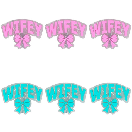 Wifey Glitter Bow Focal