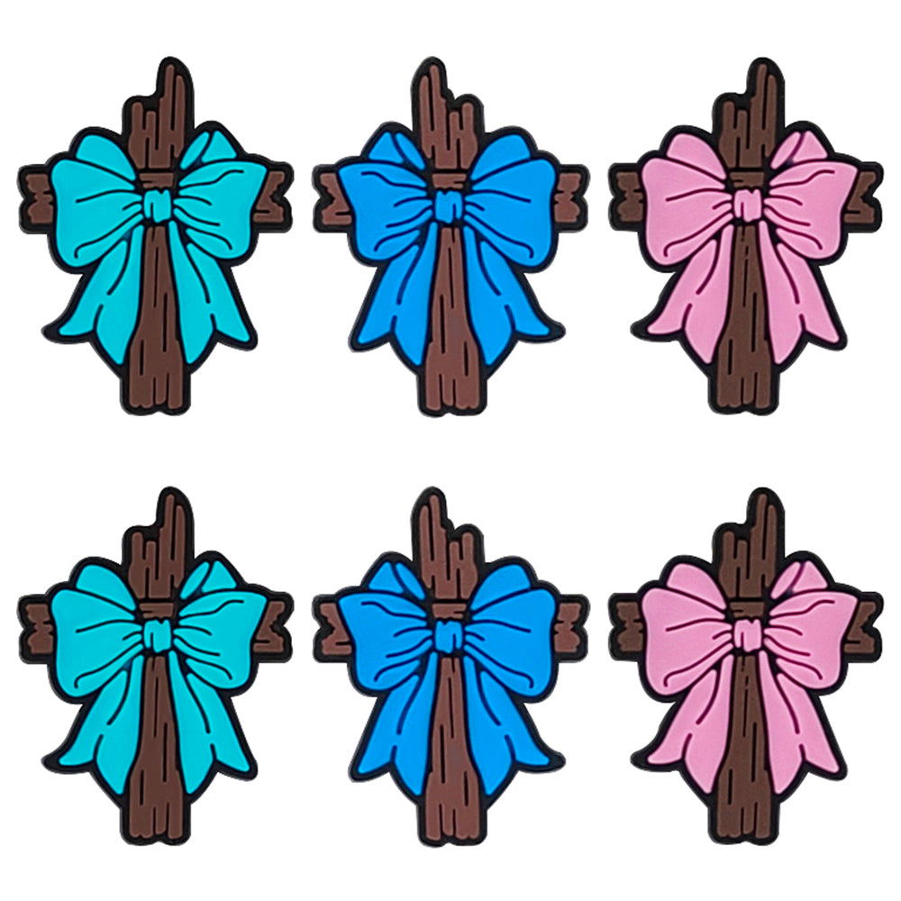 Wood Cross Bowknot Focal Mix Color