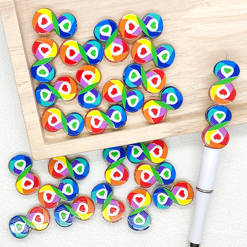 Infinifty Symbol Autism Awareness Acrylic Focal Beads