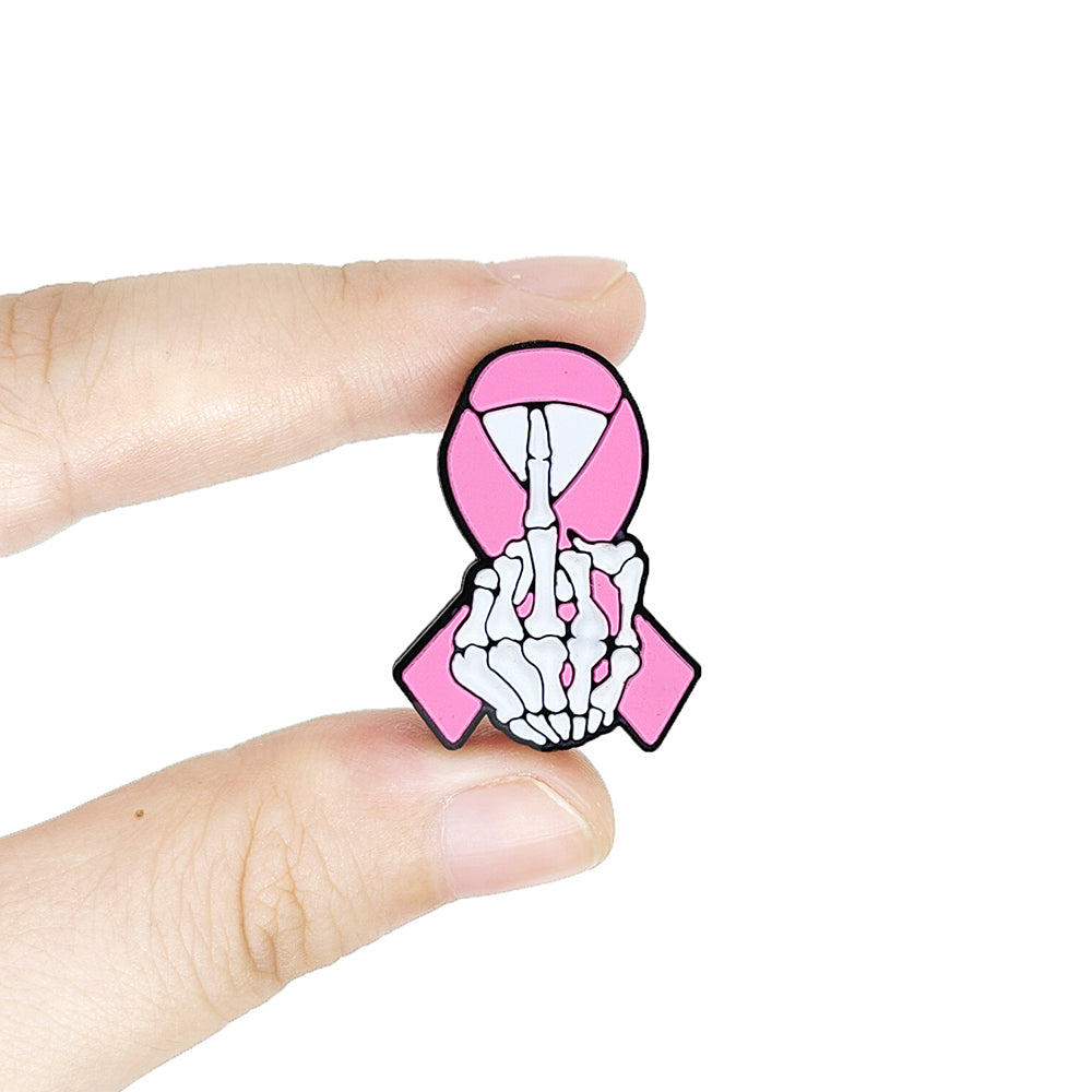 Skeleton Breast Cancer Ribbon Awareness Focal