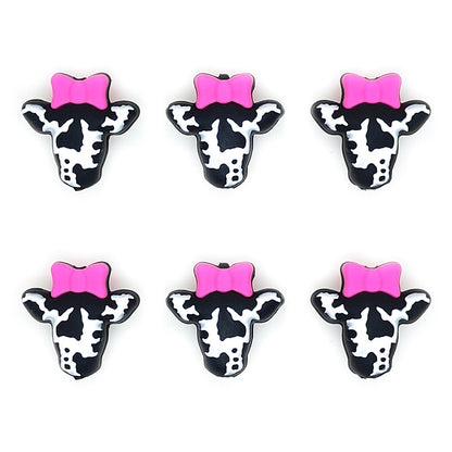 3D Bowknot Cow Head Focal